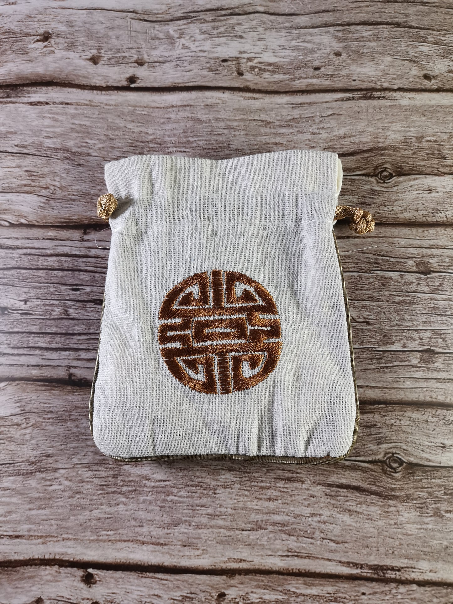 Earth Symbol - Valkoinen Kangaspussi