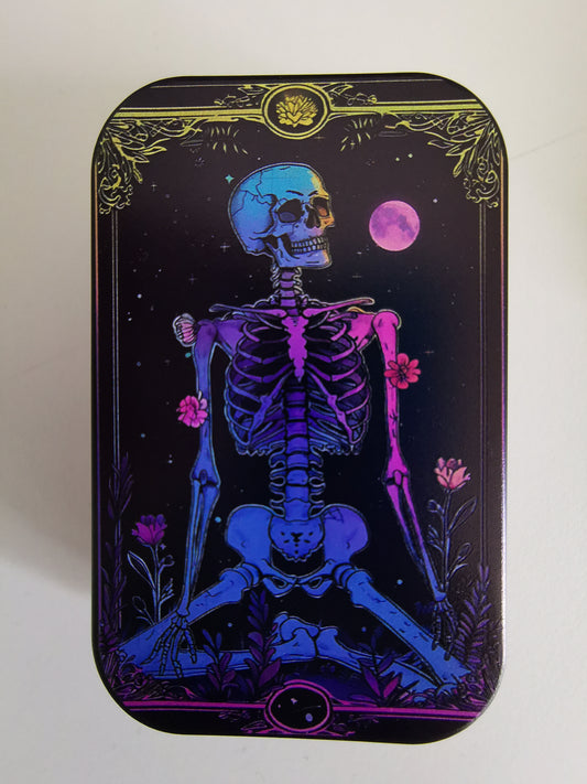 Psychedelic Skeleton Musta Metallinen Rasia