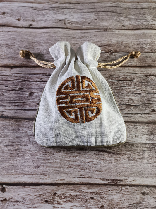 Earth Symbol - Valkoinen Kangaspussi