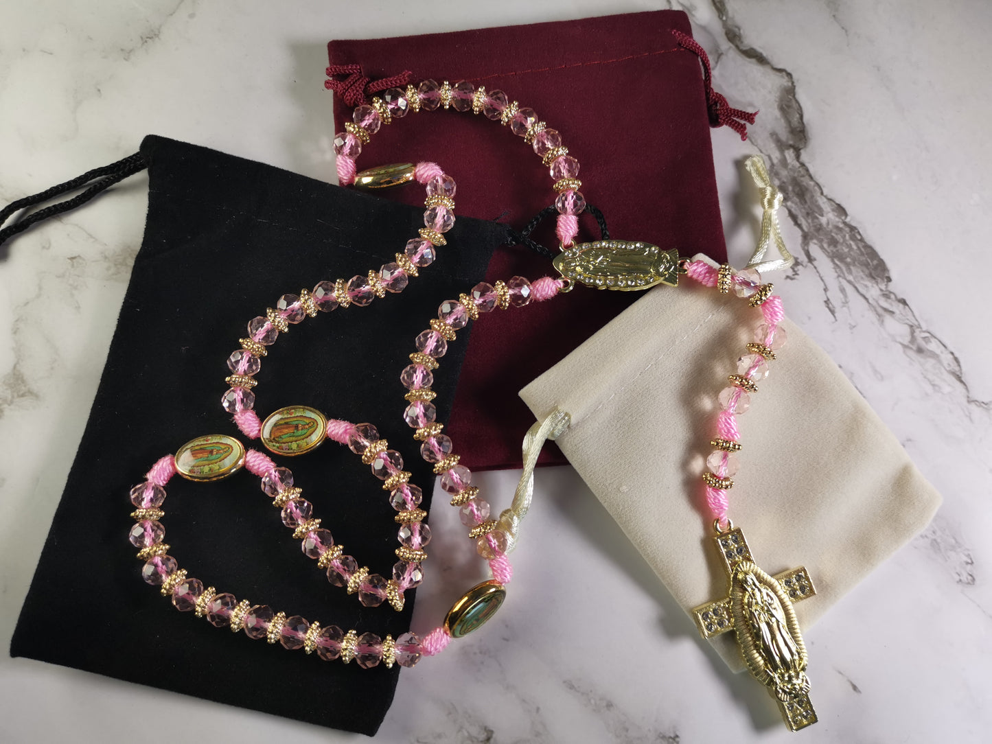 Vaaleanpunainen Kristalli Ruusukko